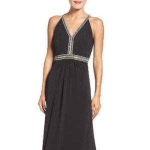Vince Camuto black prom dress with beading